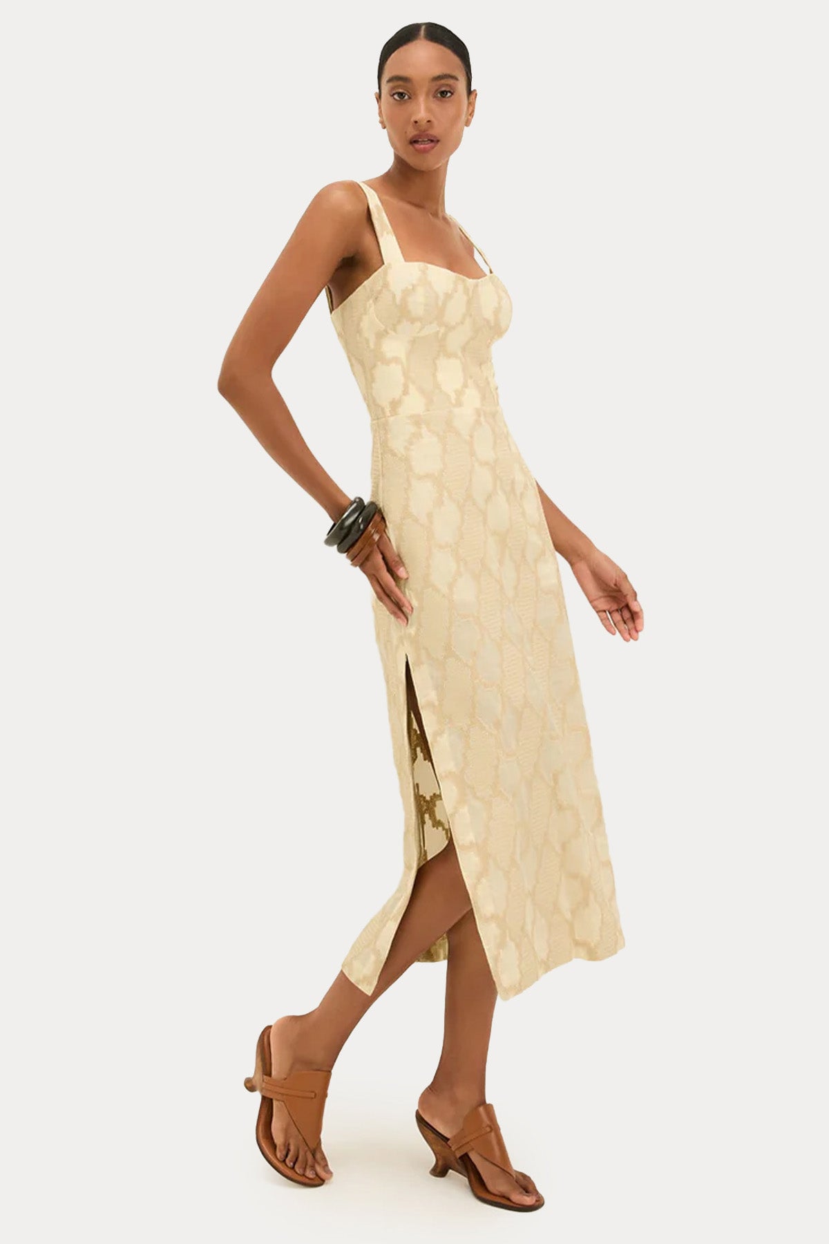 Vix Solid Coen Askılı Midi Elbise