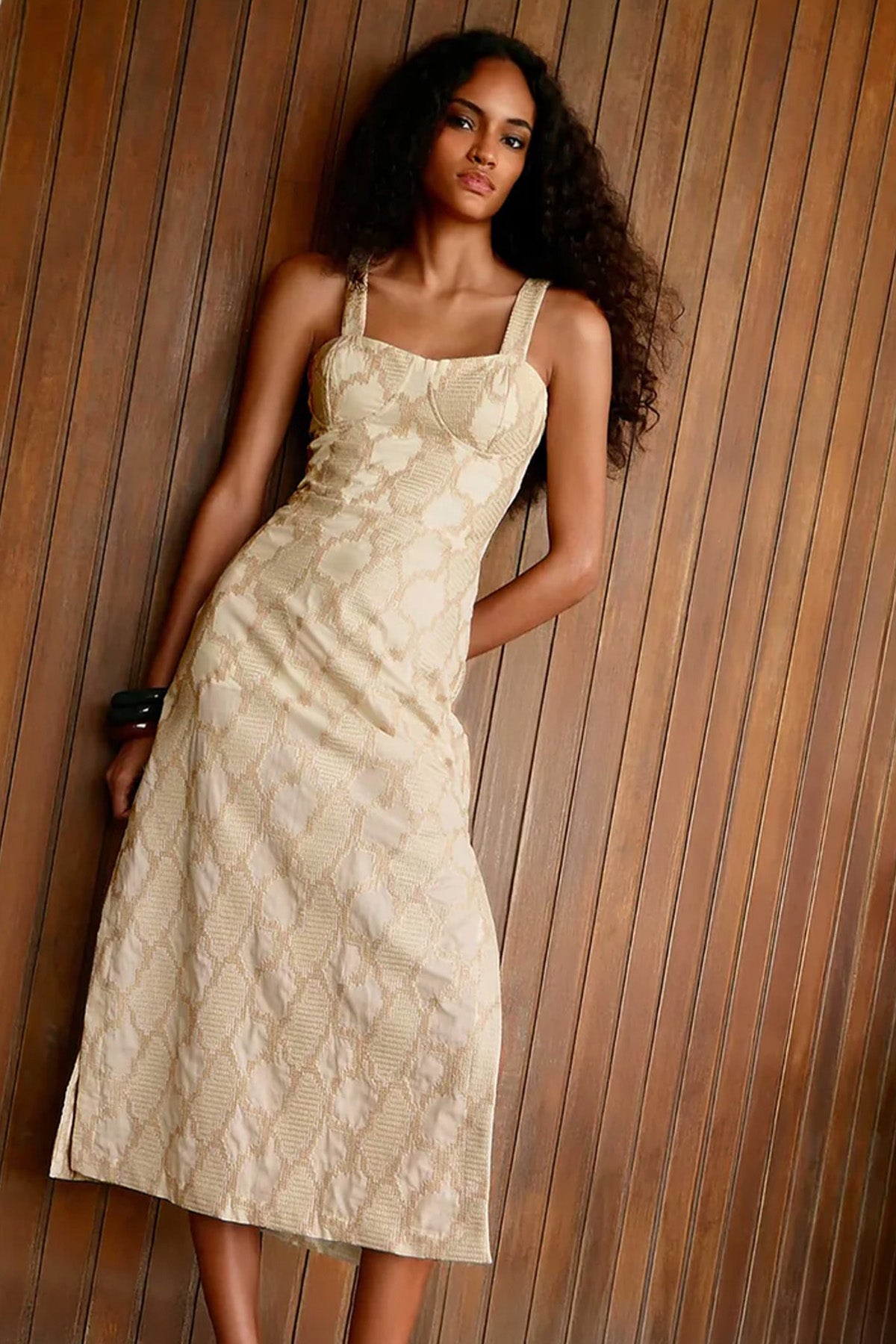 Vix Solid Coen Askılı Midi Elbise