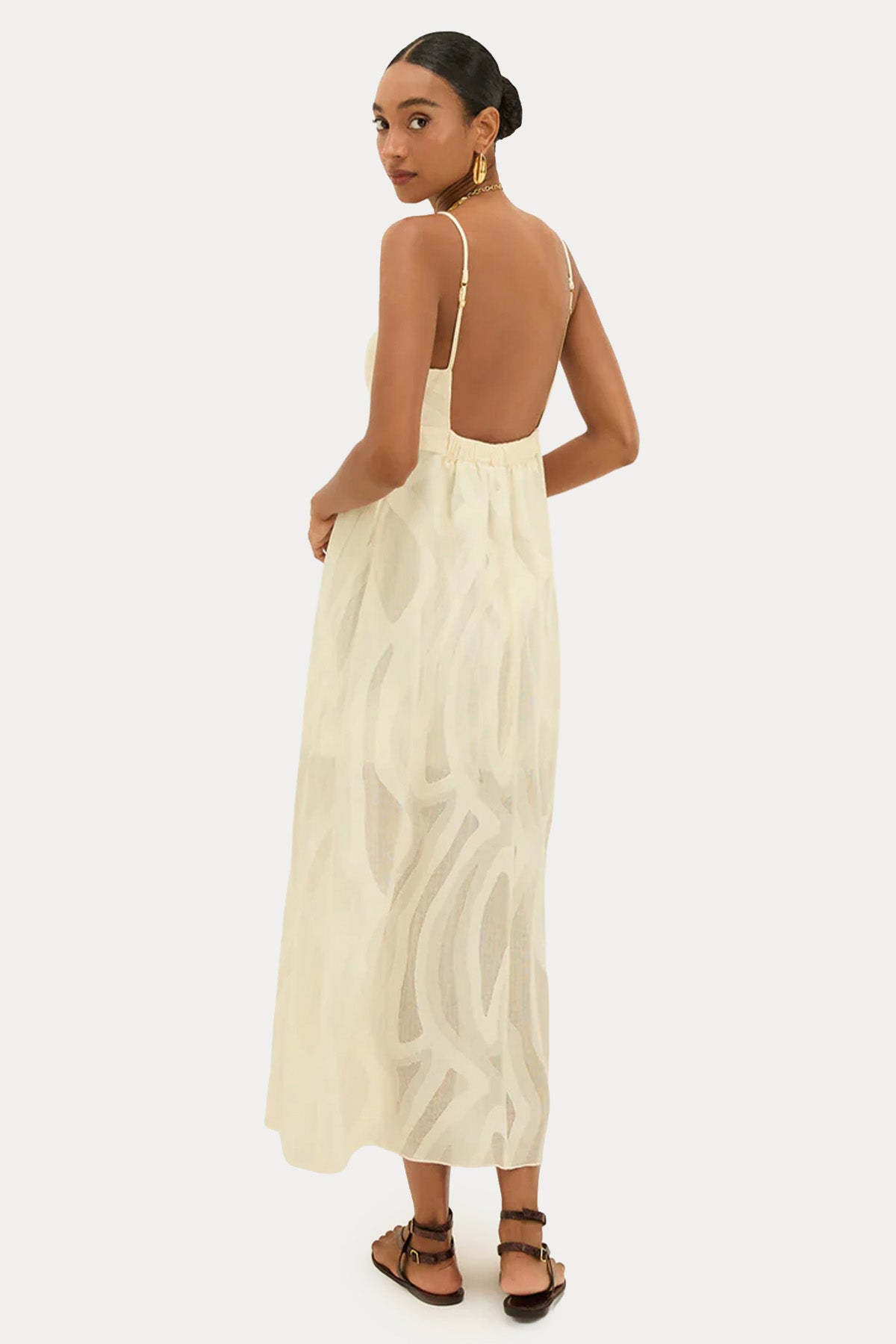 Vix Solid Nya Sırt Dekolteli Maxi Elbise