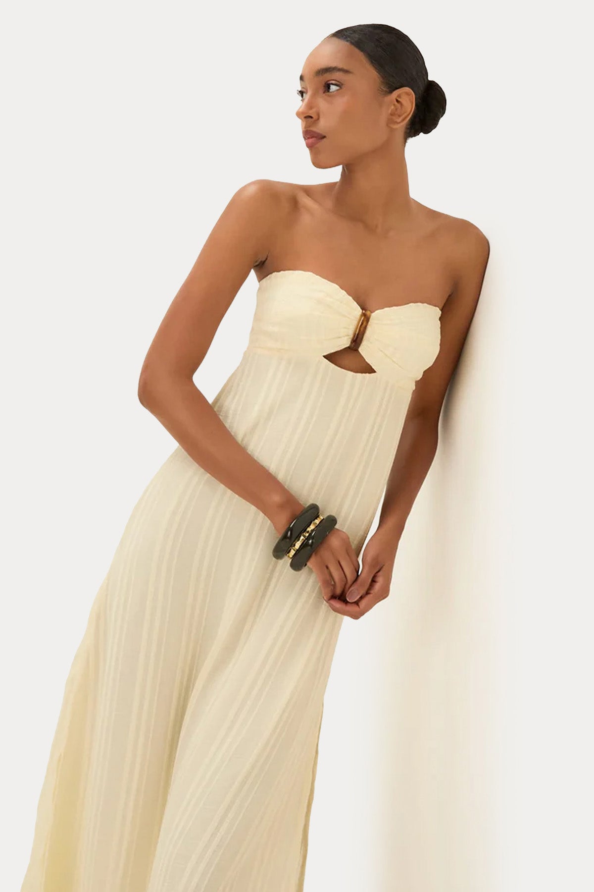 Vix Solid Loly Straplez Maxi Elbise