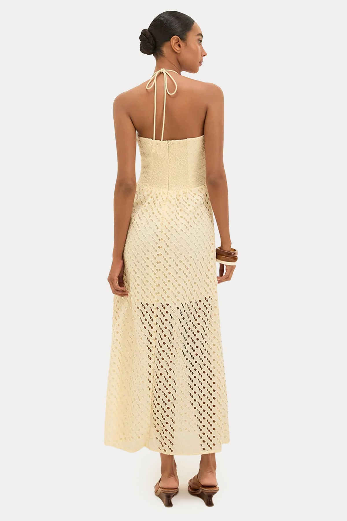 Vix Solid Melina Boyundan Bağlamalı Midi Elbise