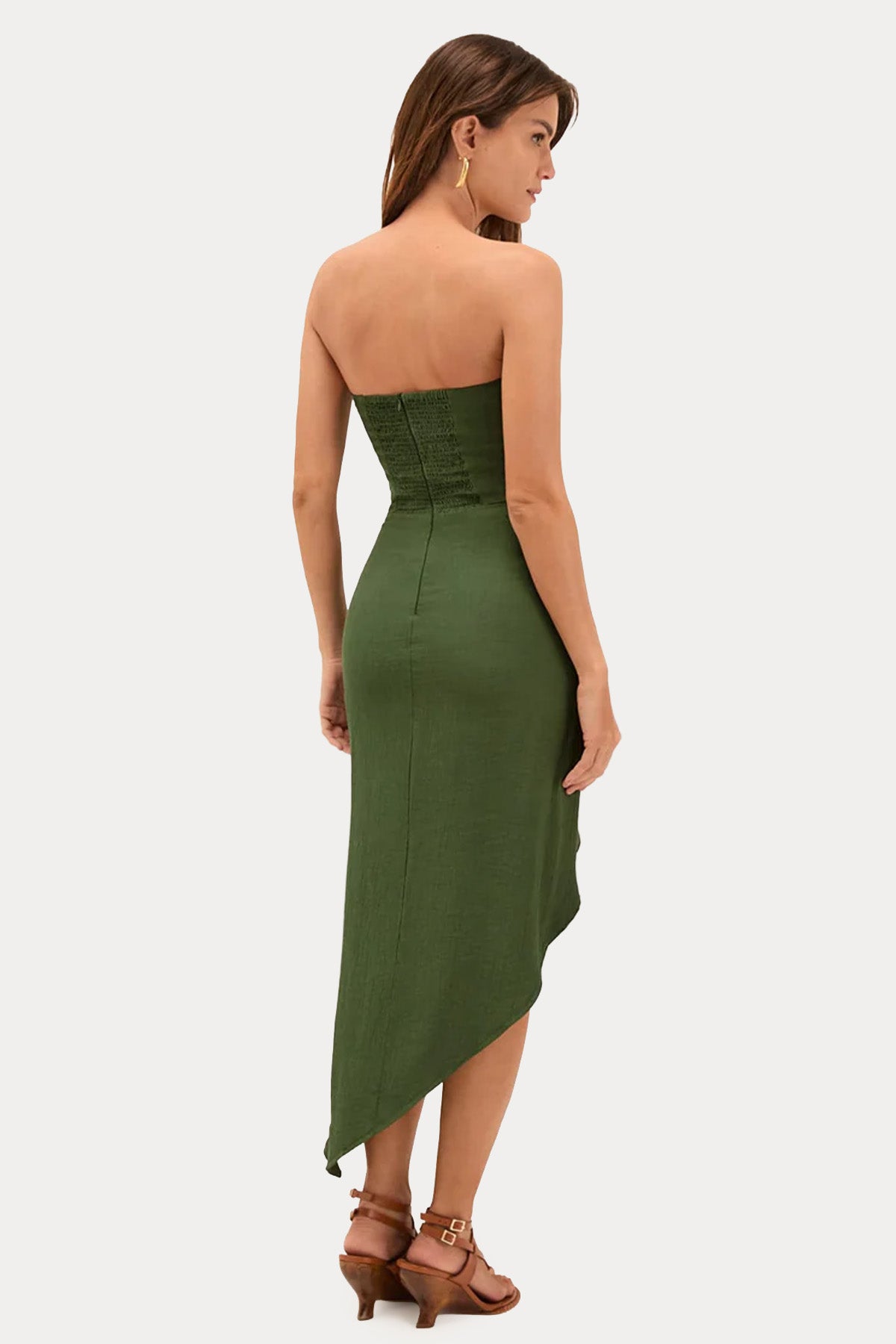 Vix Noa Slim Fit Straplez Midi Elbise