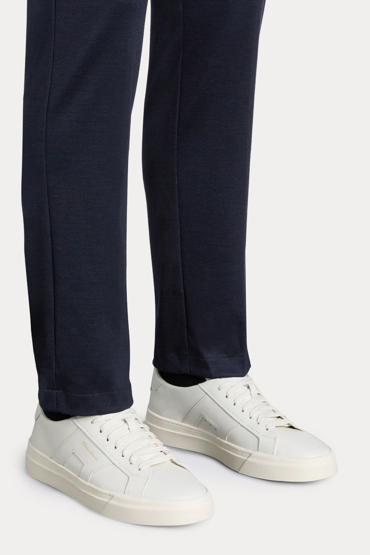 Santoni Double Buckle Deri Sneaker Ayakkabı