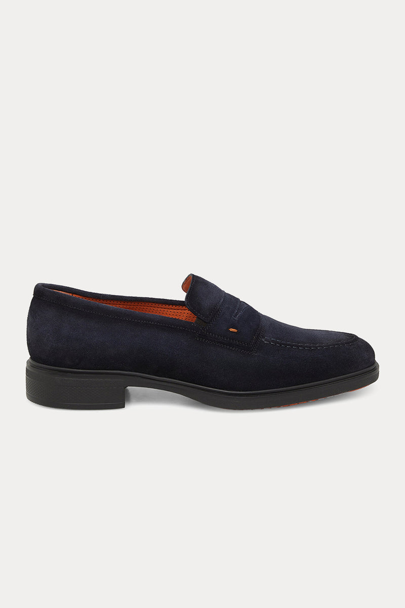 Santoni Ultra Hafif Taban Süet Loafer Ayakkabı-Ayakkabı-Libas