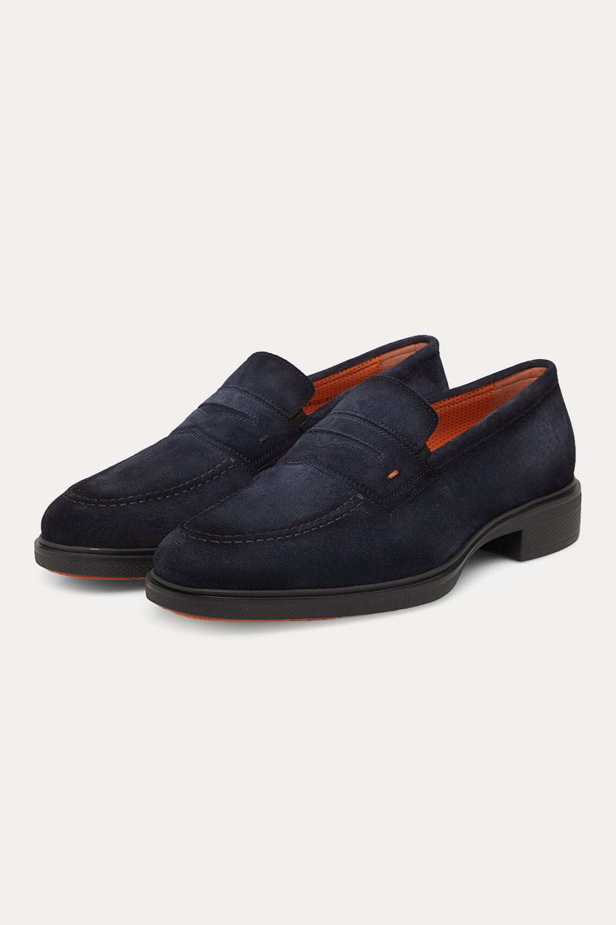 Santoni Ultra Hafif Taban Süet Loafer Ayakkabı
