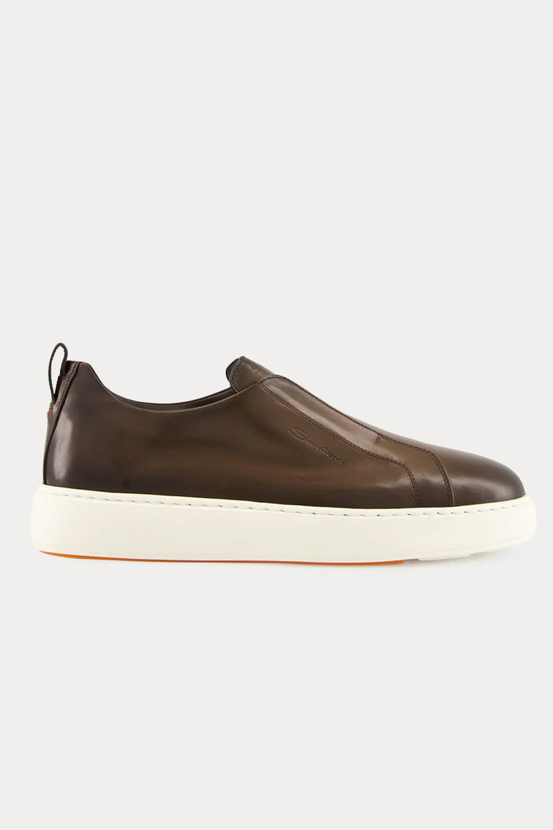 Santoni Lastik Bantlı Deri Sneaker Ayakkabı-Ayakkabı-Libas