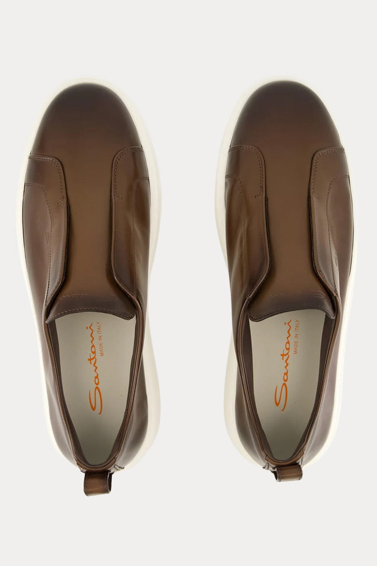 Santoni Lastik Bantlı Deri Sneaker Ayakkabı-Ayakkabı-Libas
