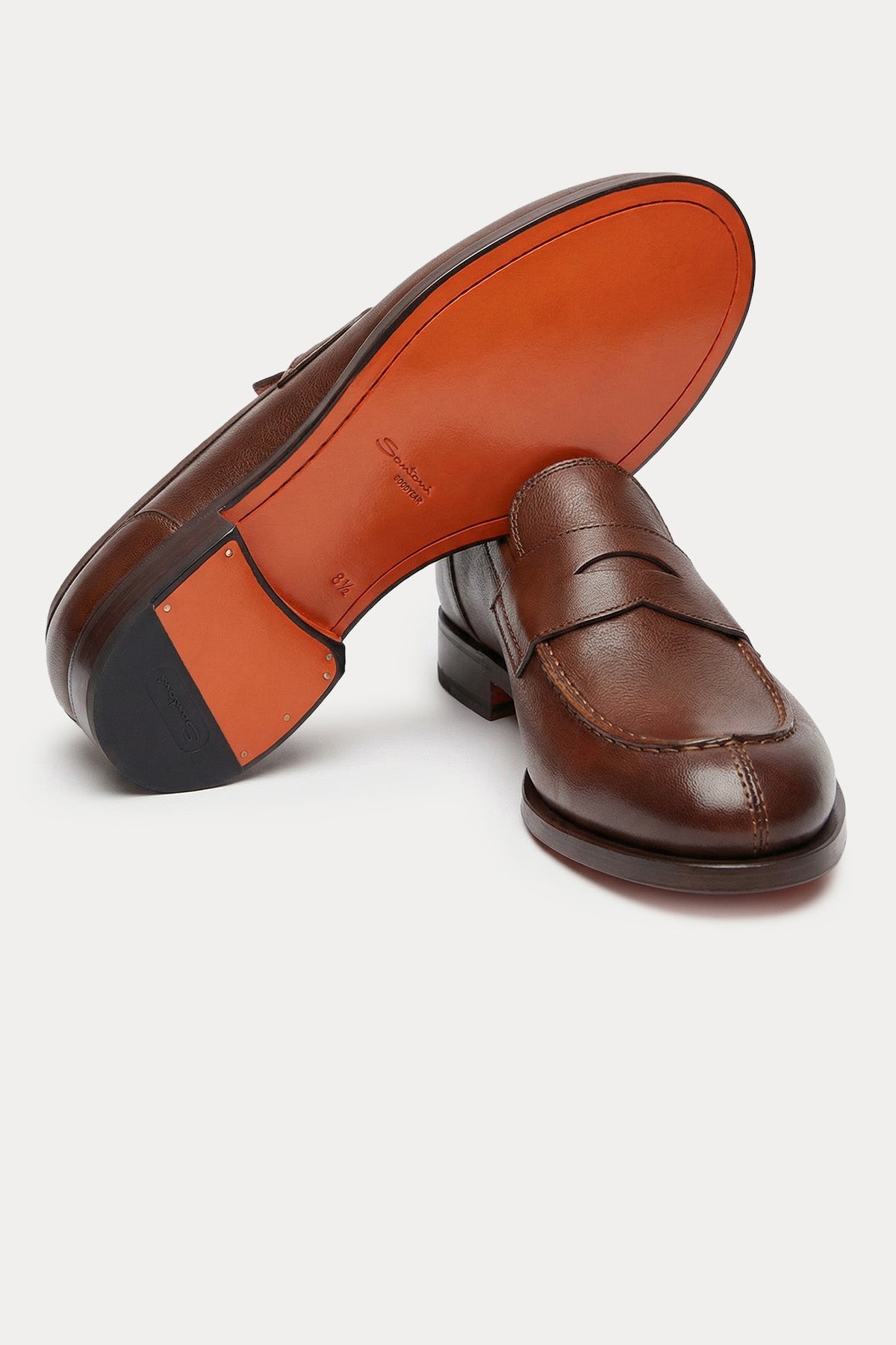 Santoni Goodyear Taban Deri Loafer Ayakkabı-Ayakkabı-Libas
