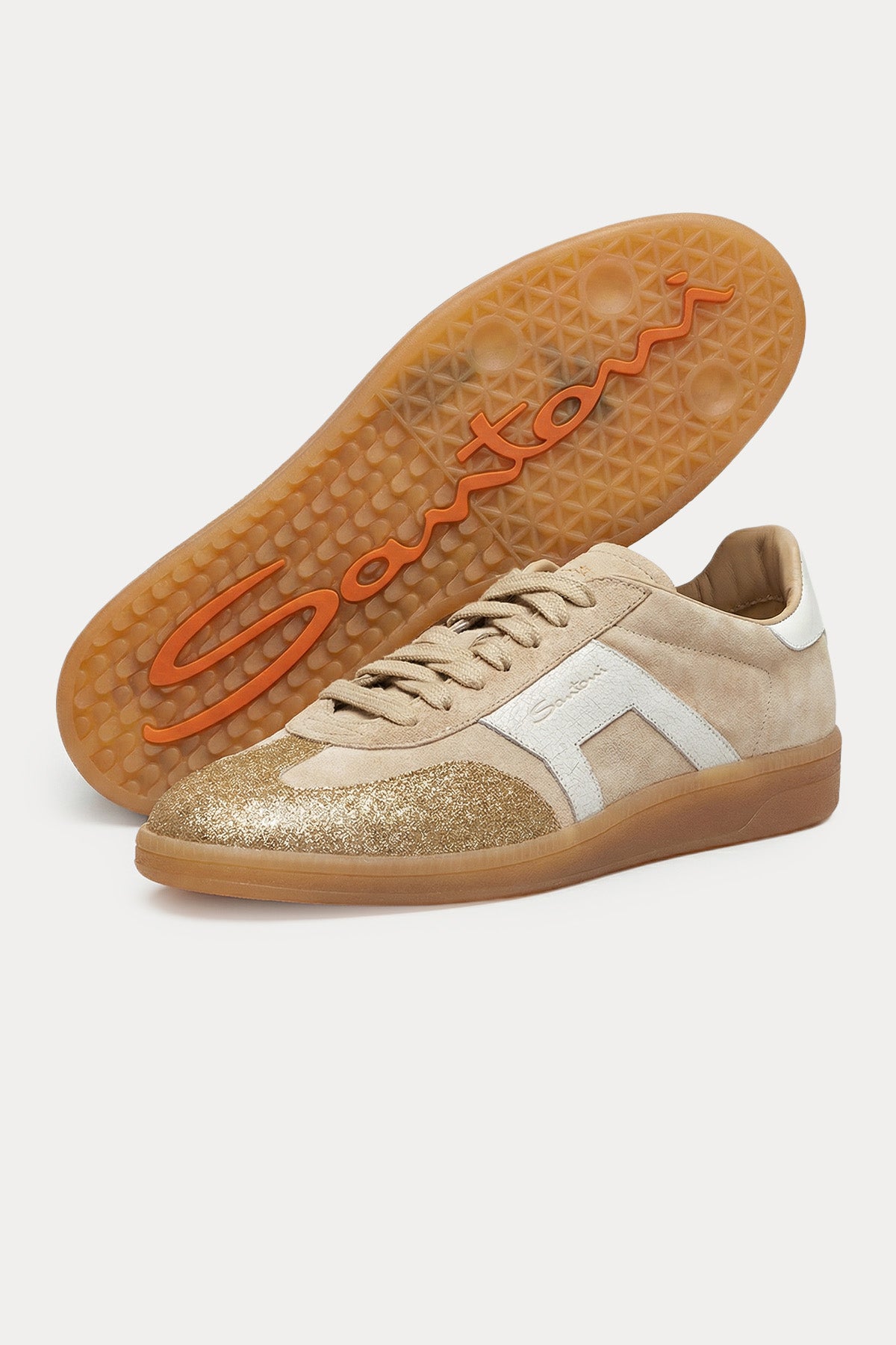 Santoni Simli Süet Sneaker Ayakkabı-Ayakkabı-Libas