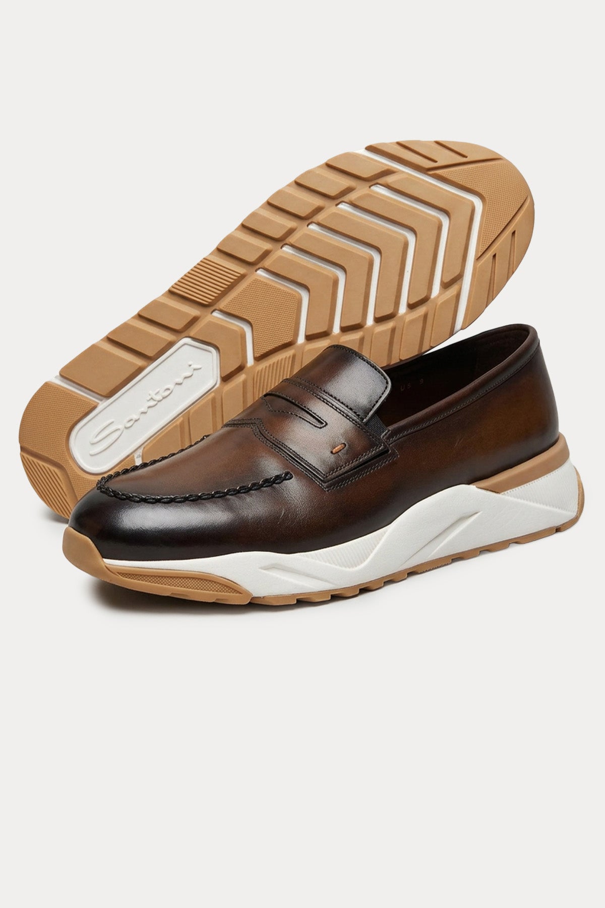 Santoni Deri Loafer Ayakkabı-Ayakkabı-Libas