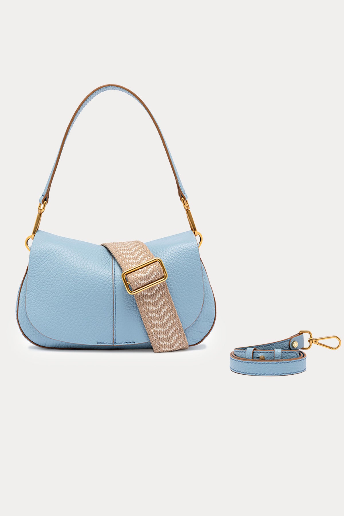 Gianni Chiarini Helena Round Geniş Askılı Deri Omuz Çantası-Çanta-Libas