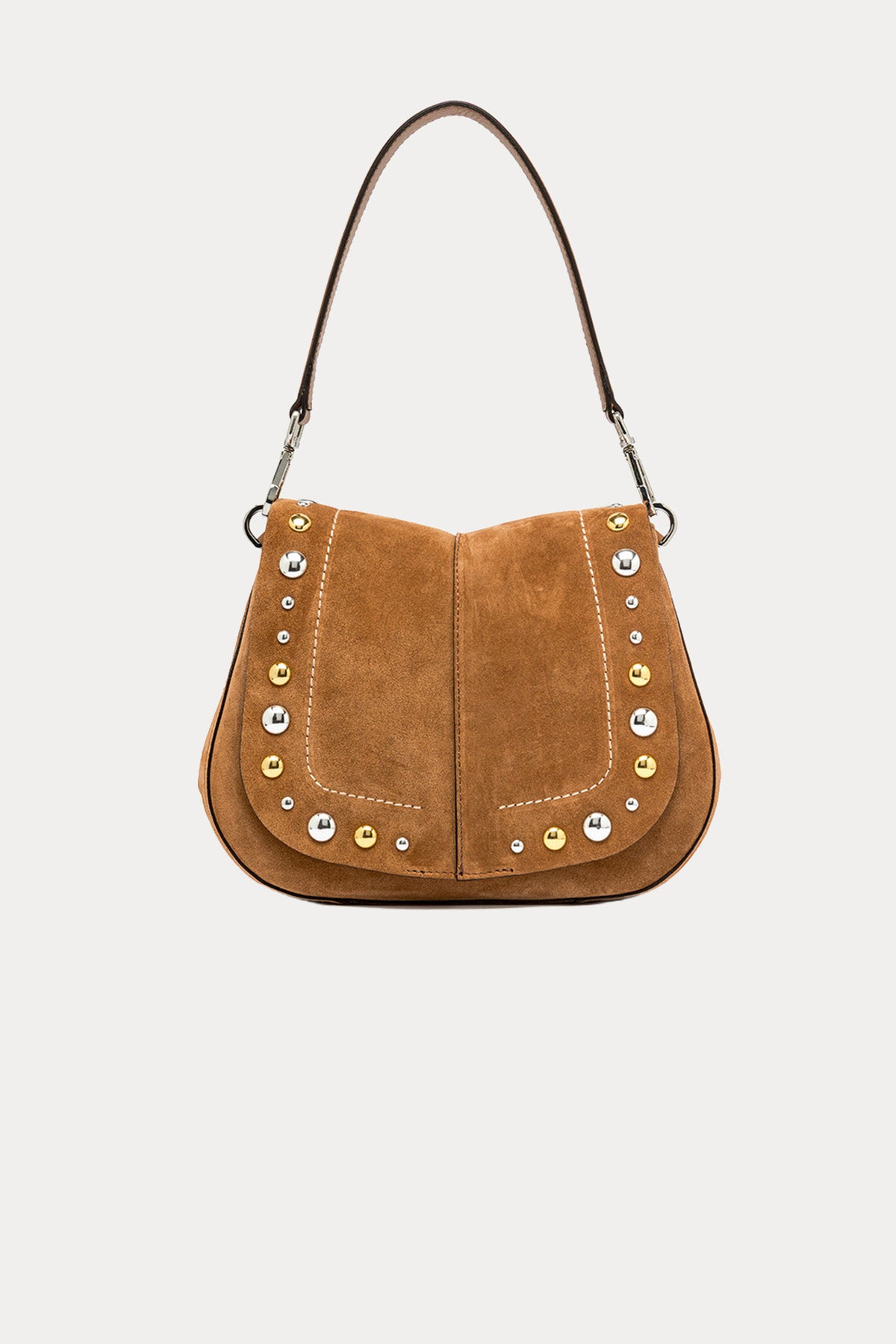 Gianni Chiarini Helena Round Troklu Süet Omuz Çantası-Çanta-Libas