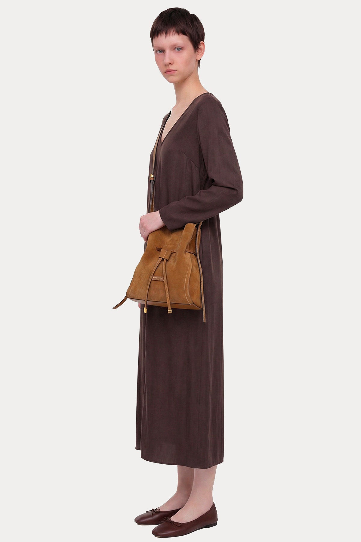 Gianni Chiarini Sienna Süet Omuz Çantası-Çanta-Libas