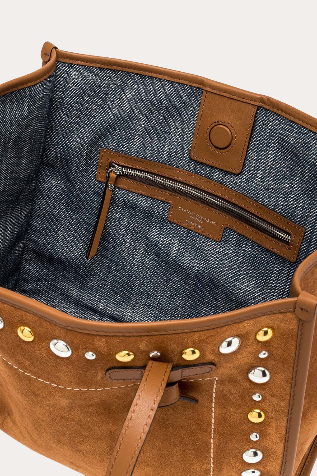 Gianni Chiarini Marcella Troklu Süet Omuz Çantası-Çanta-Libas