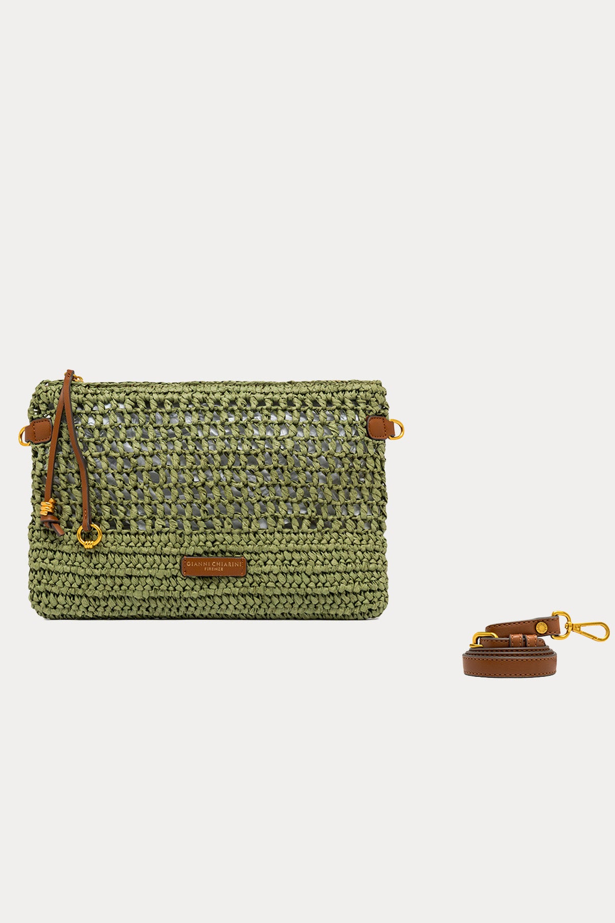 Gianni Chiarini Nefeli Hasır Örgü Clutch Çanta-Çanta-Libas