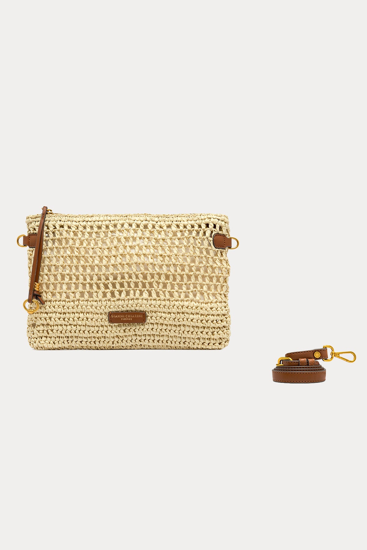Gianni Chiarini Nefeli Hasır Örgü Clutch Çanta-Çanta-Libas