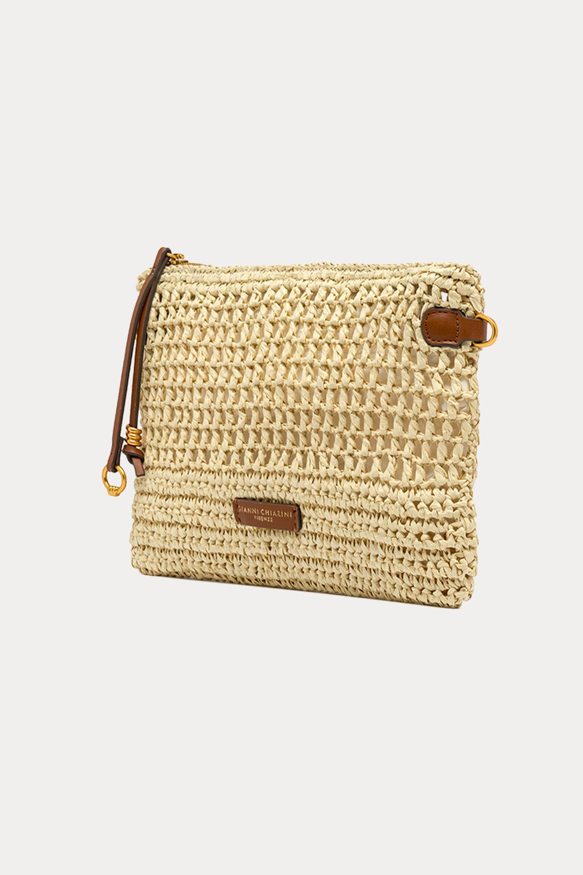 Gianni Chiarini Nefeli Hasır Örgü Clutch Çanta-Çanta-Libas