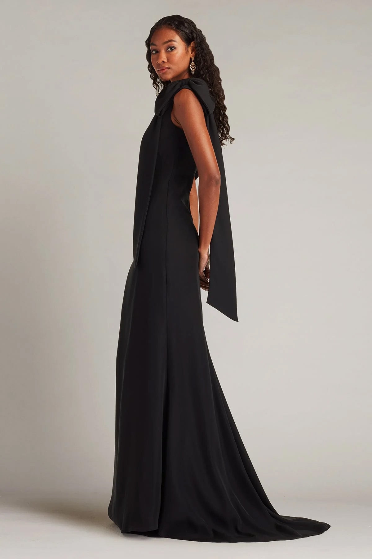 Tadashi Shoji Slim Fit Tek Omuz Maxi Abiye Elbise