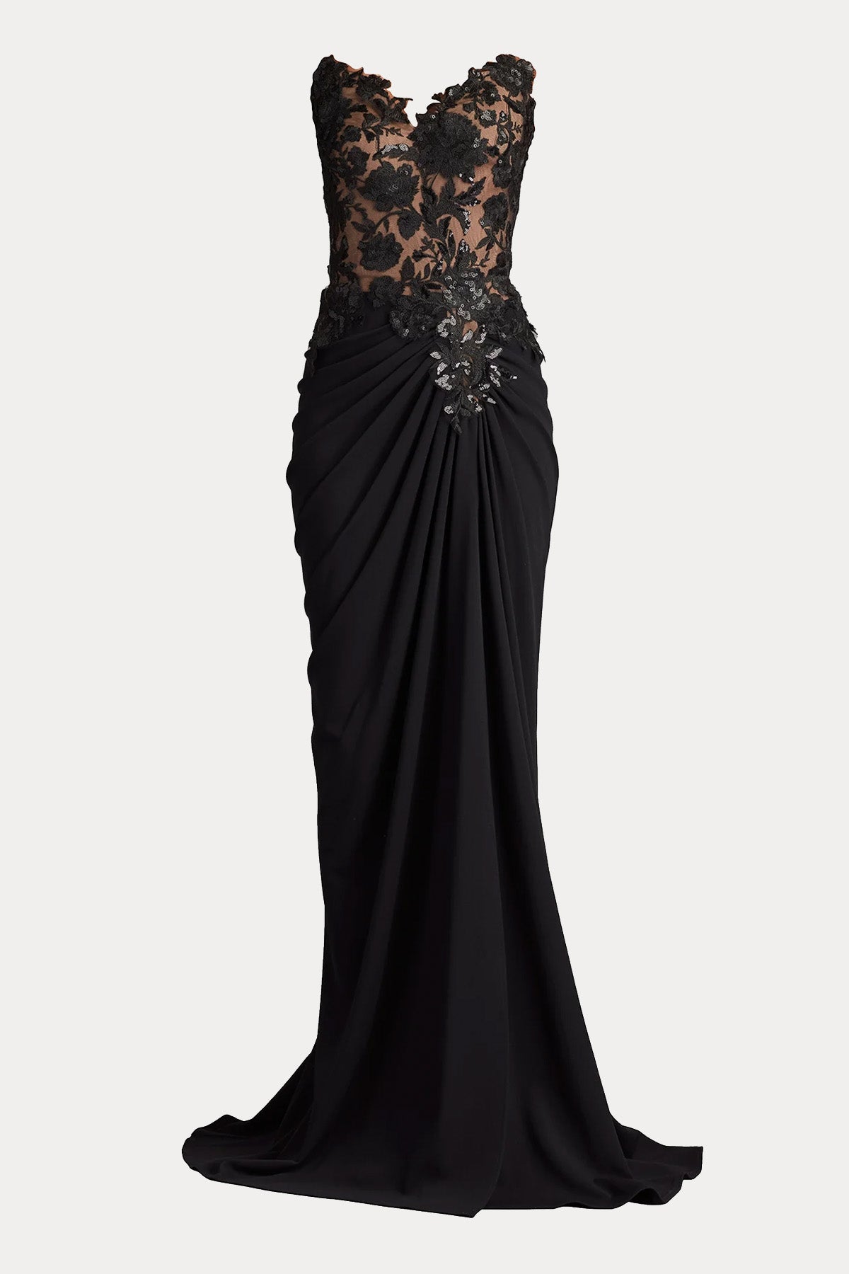 Tadashi Shoji Slim Fit Straplez Maxi Abiye Elbise