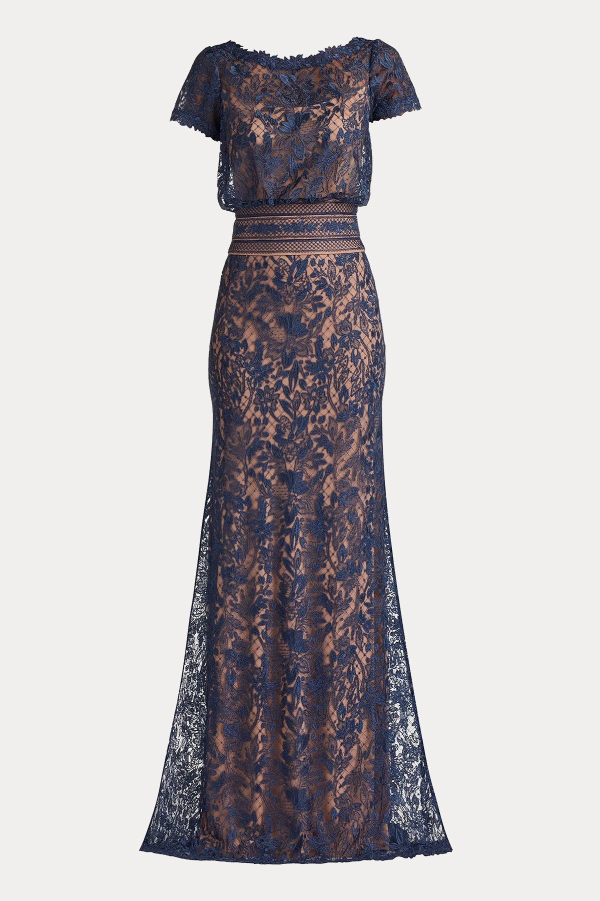 Tadashi Shoji Dantel Nakışlı Maxi Abiye Elbise