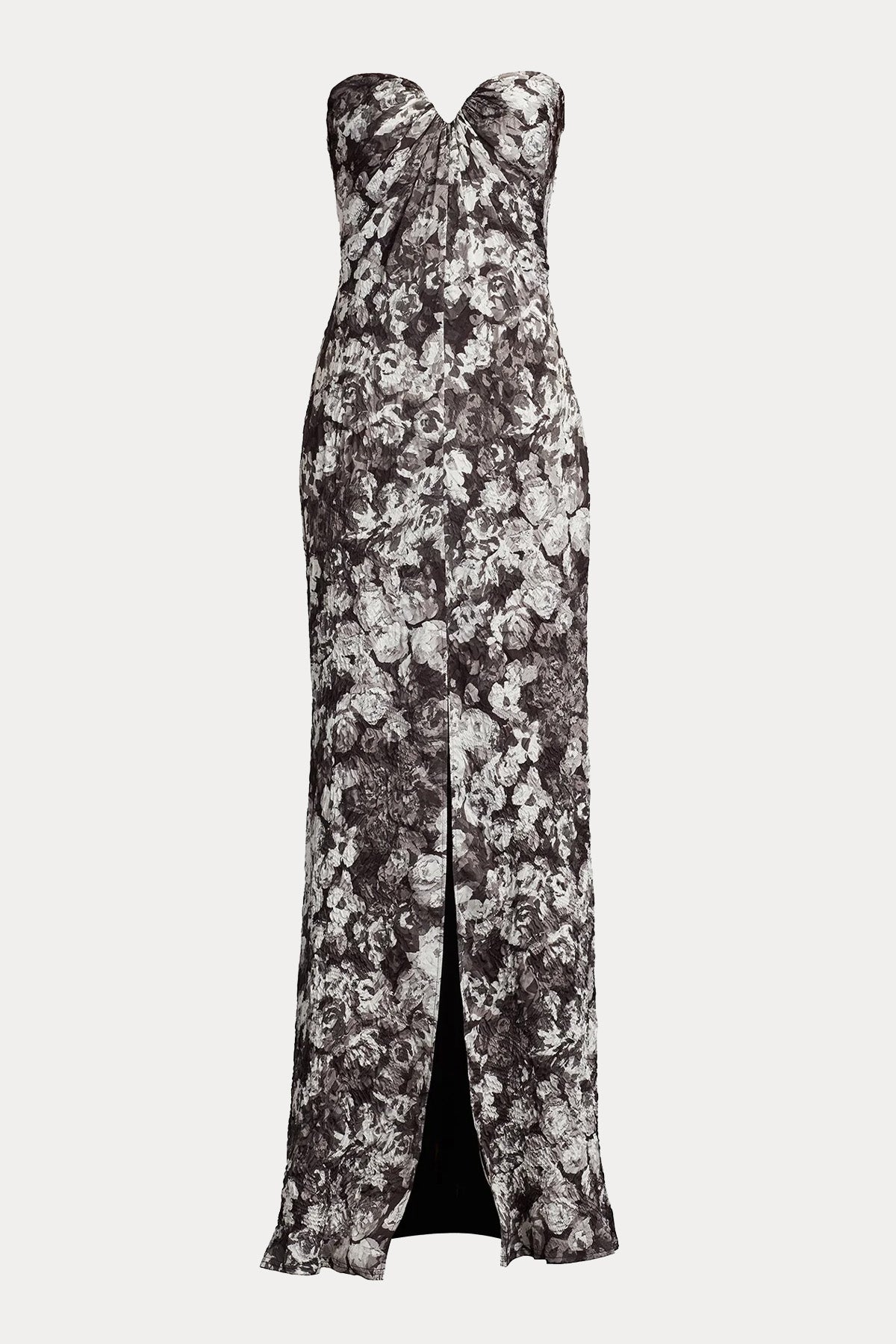 Tadashi Shoji Slim Fit Straplez Maxi İpek Abiye Elbise