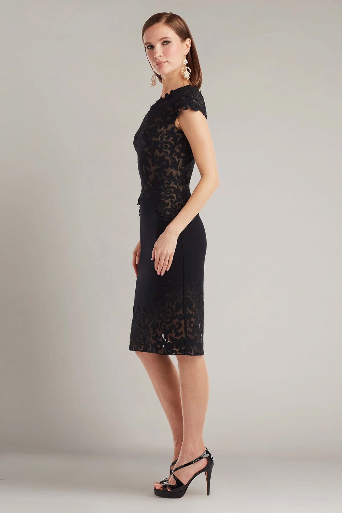 Tadashi Shoji Slim Fit Tek Omuz Dizüstü Abiye Elbise
