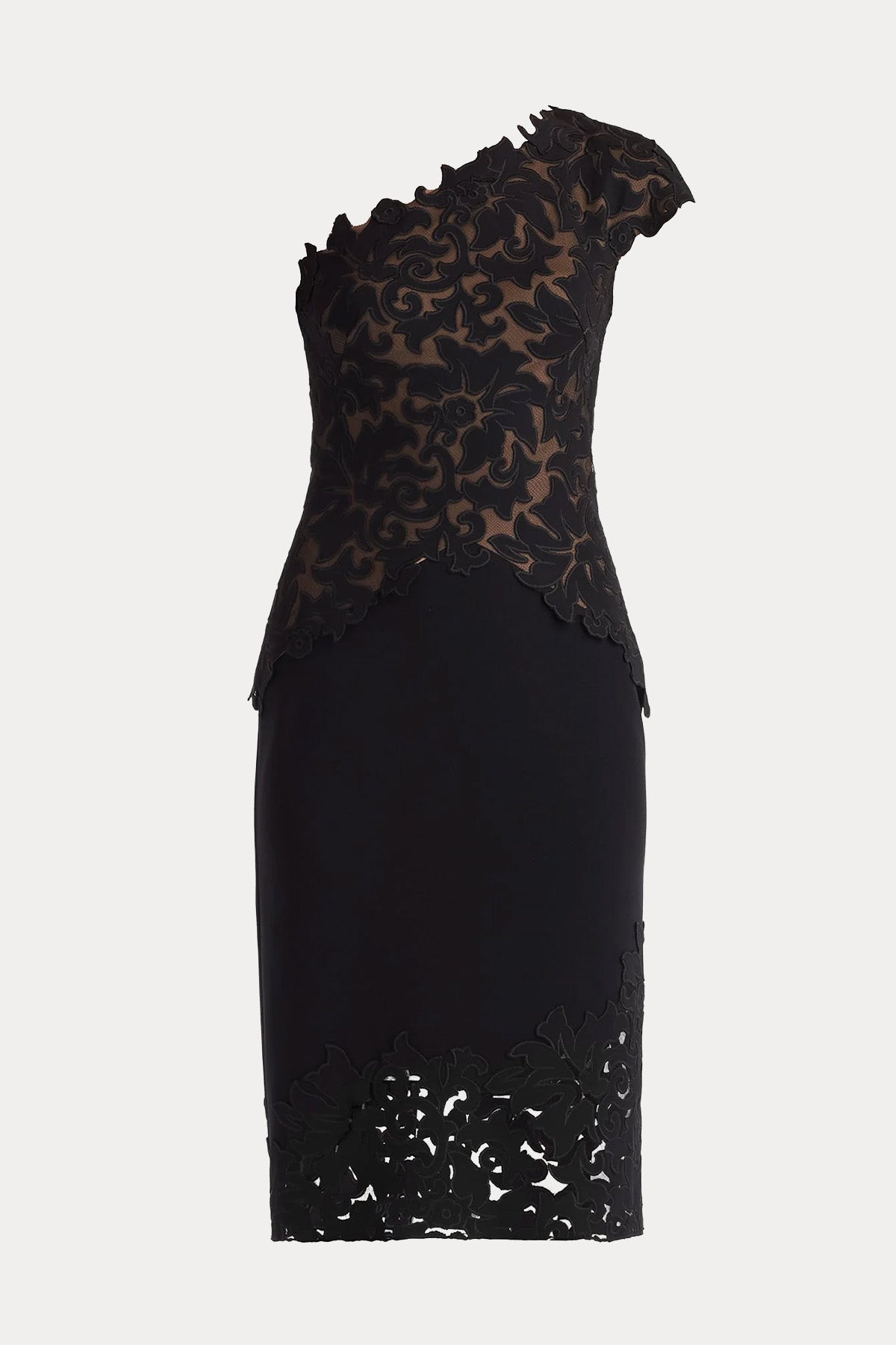 Tadashi Shoji Slim Fit Tek Omuz Dizüstü Abiye Elbise