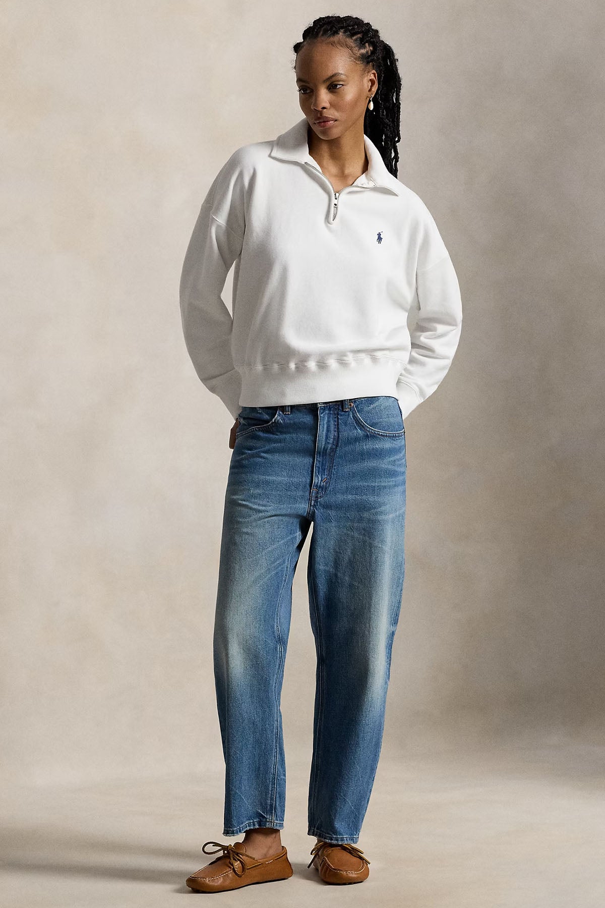 Polo Ralph Lauren Relaxed Fit Polo Yaka Yarım Fermuarlı Sweatshirt