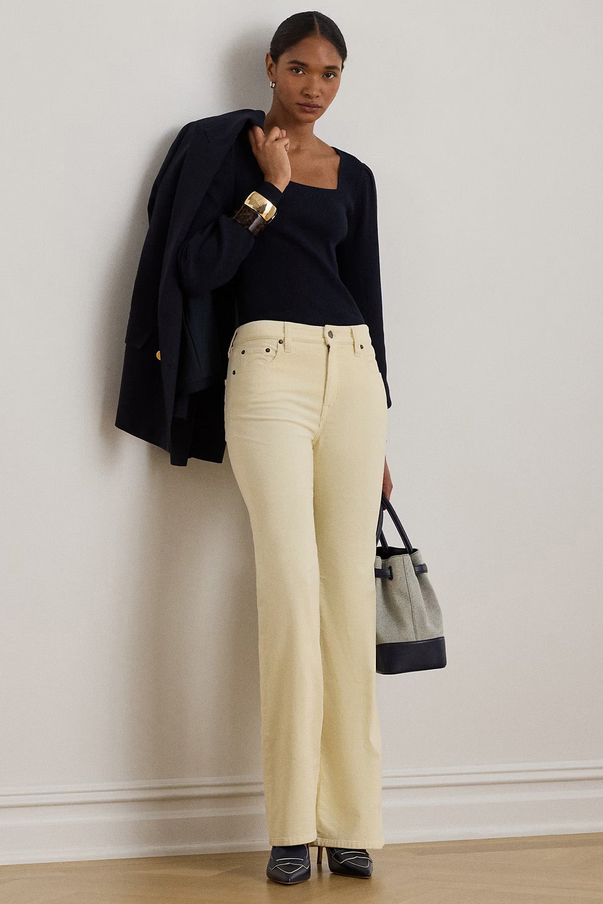 Polo Ralph Lauren Yüksek Bel Flare Fitilli Kadife Pantolon