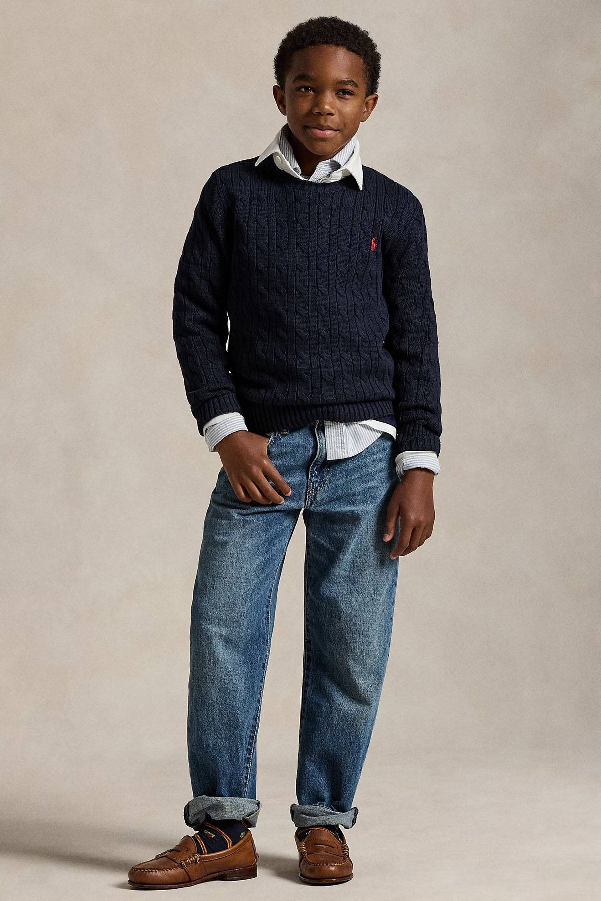 Polo Ralph Lauren Kids S-L Beden Unisex Çocuk Saç Örgü Triko