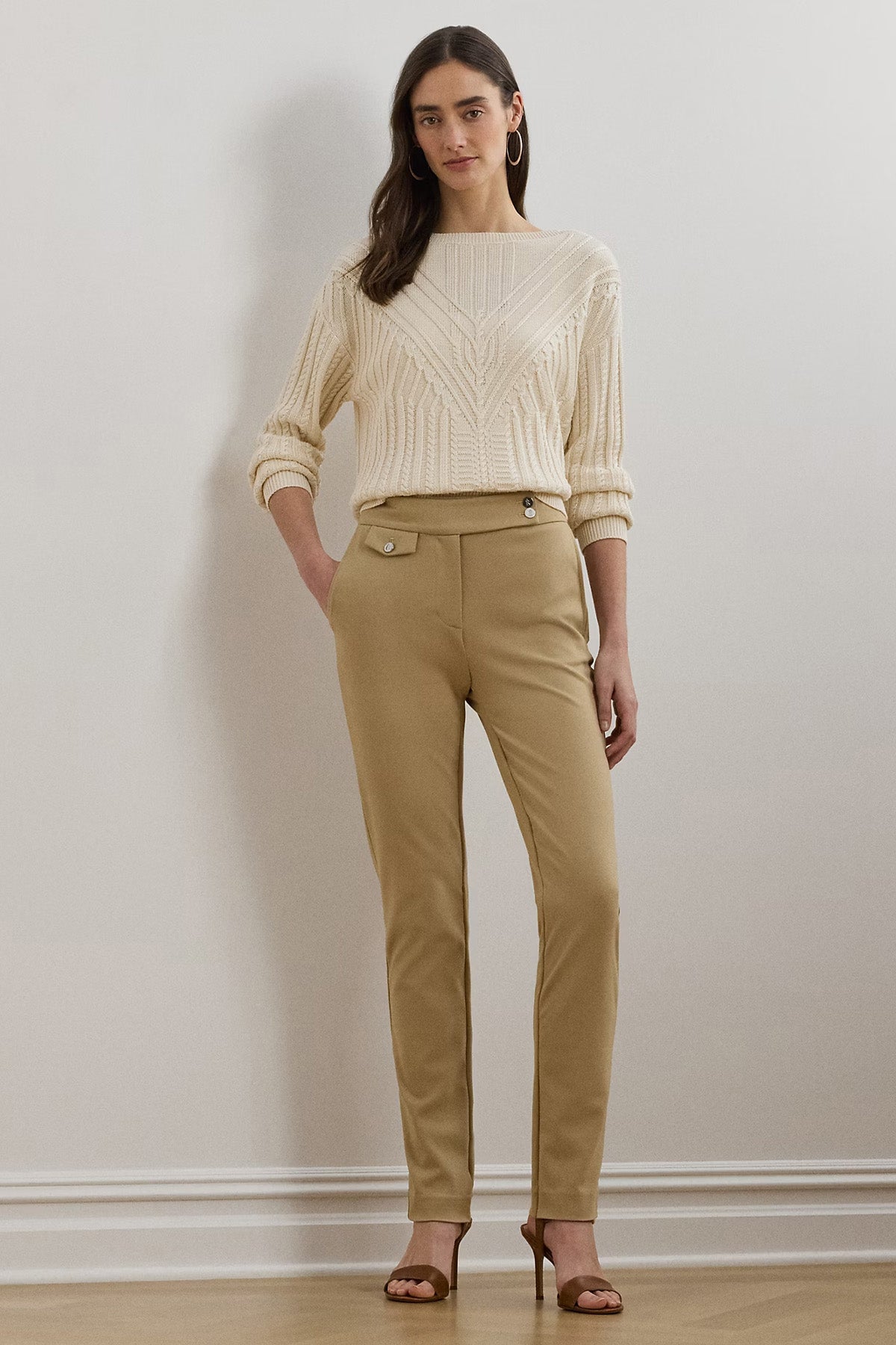 Polo Ralph Lauren Straight Fit Yüksek Bel Yandan Cepli Pantolon