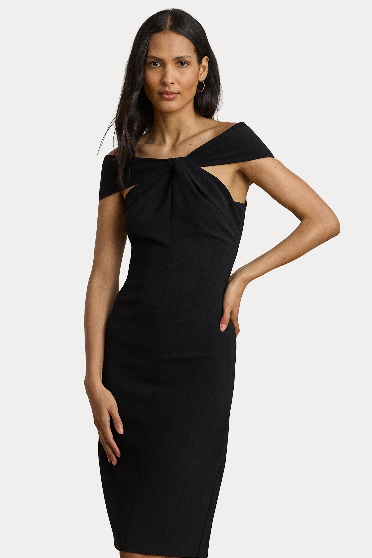 Polo Ralph Lauren Slim Fit Streç Midi Abiye Elbise