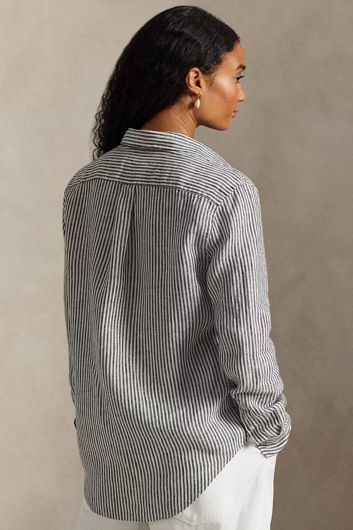 Polo Ralph Lauren Classic Fit Çizgili Keten Gömlek