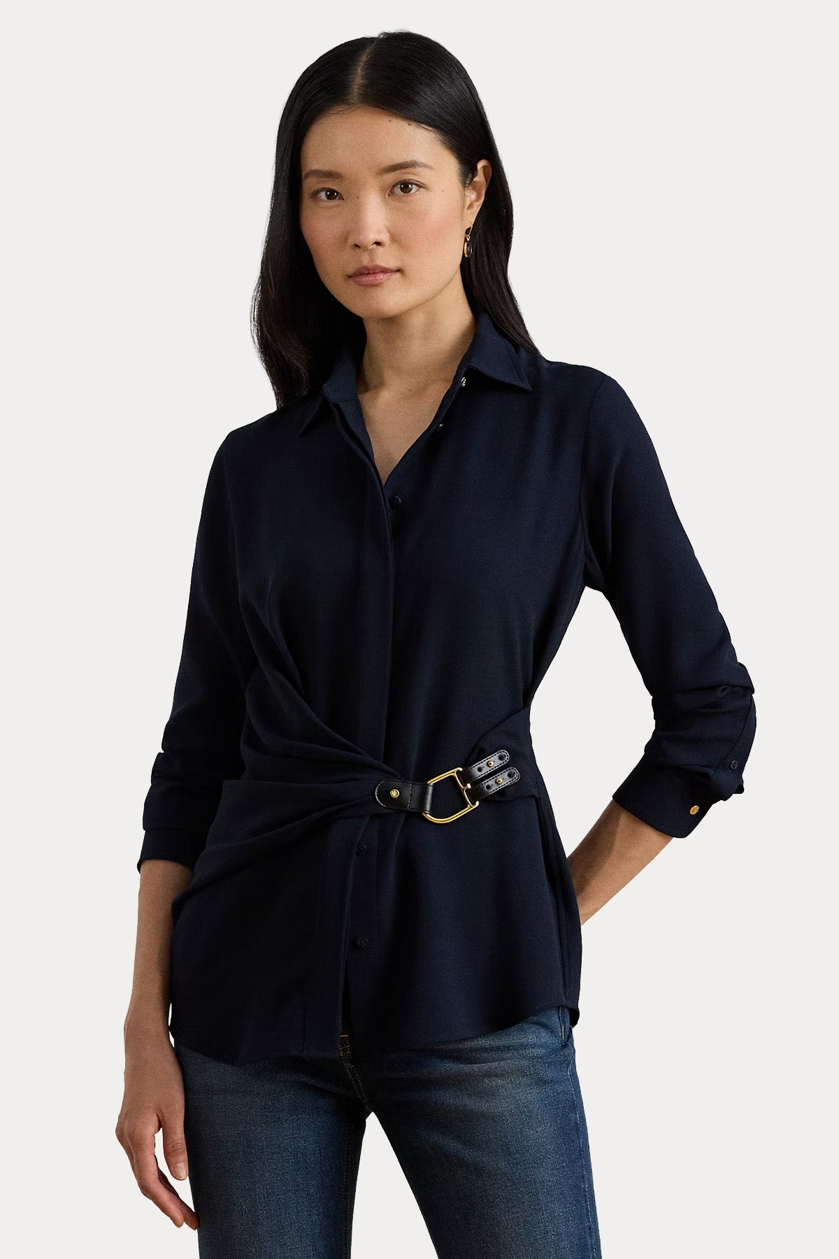 Polo Ralph Lauren Straight Fit Kruvaze Kemerli Gömlek