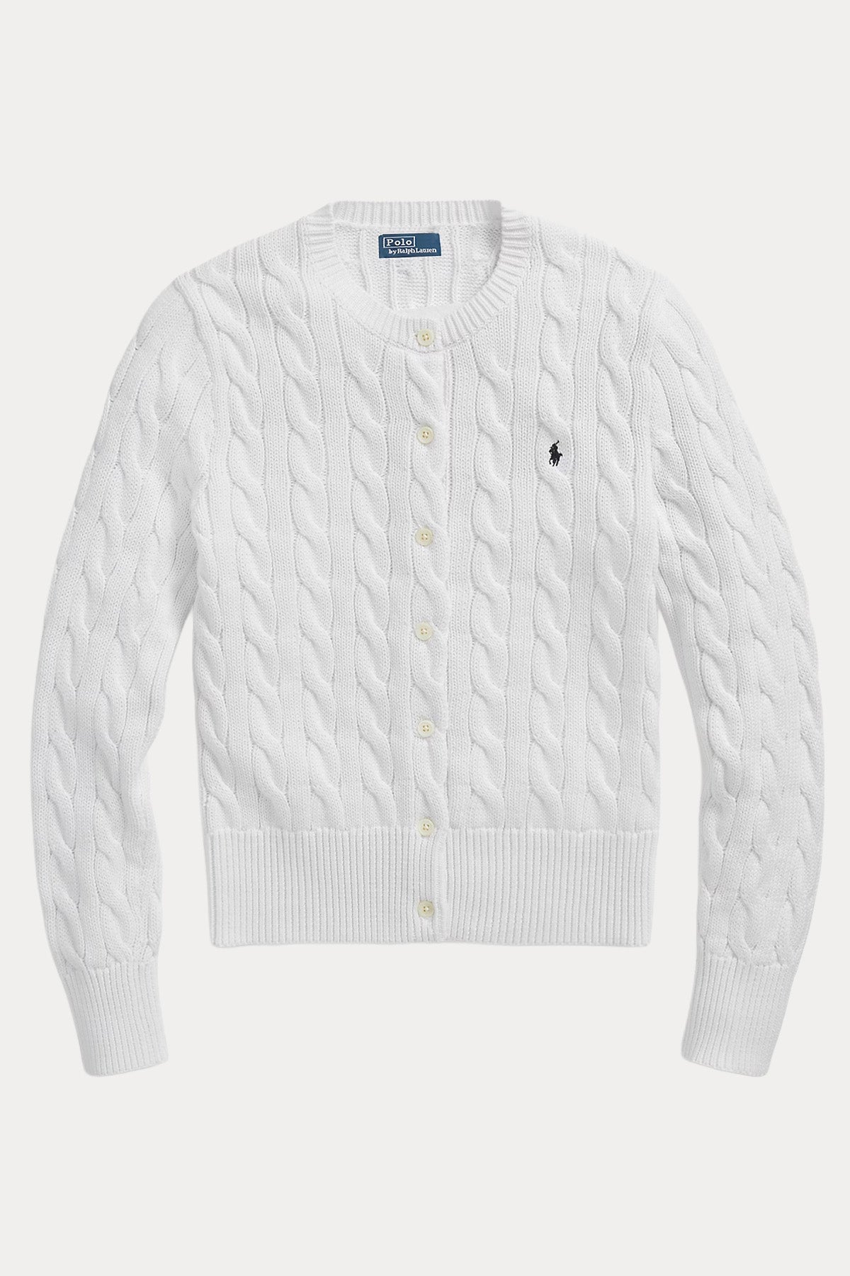 Polo Ralph Lauren Yuvarlak Yaka Saç Örgü Triko Ceket