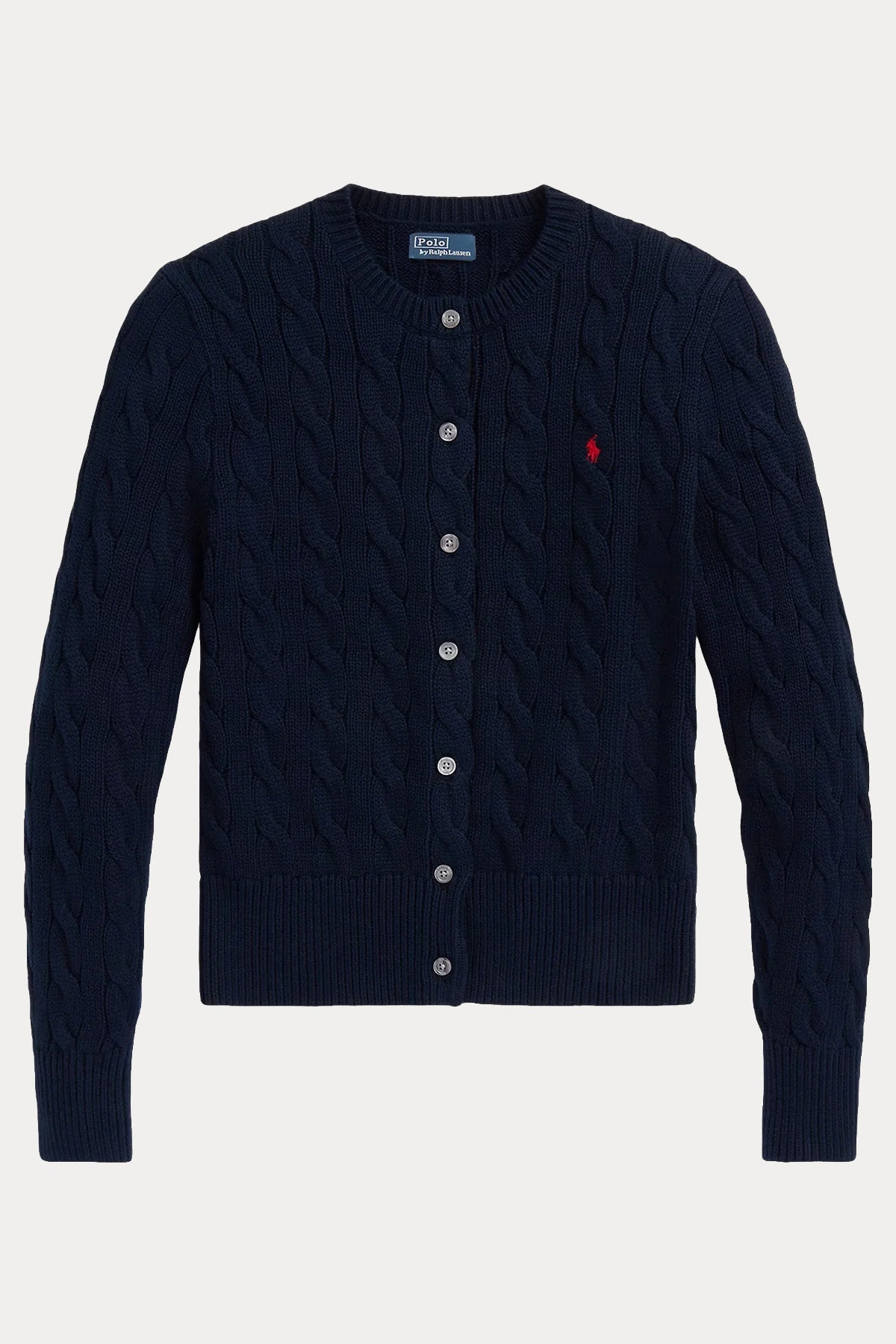 Polo Ralph Lauren Yuvarlak Yaka Saç Örgü Triko Ceket