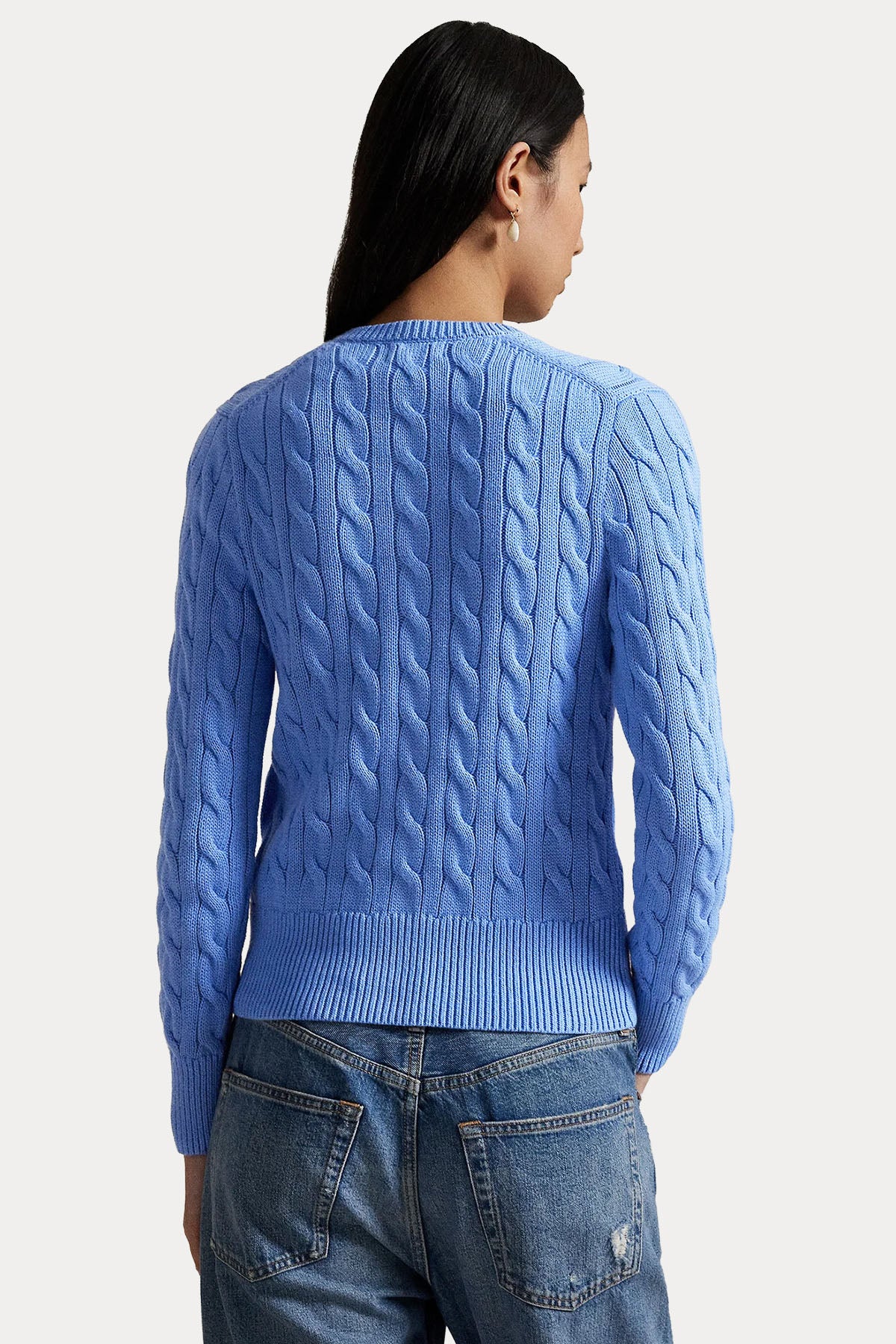 Polo Ralph Lauren Yuvarlak Yaka Saç Örgü Triko Ceket