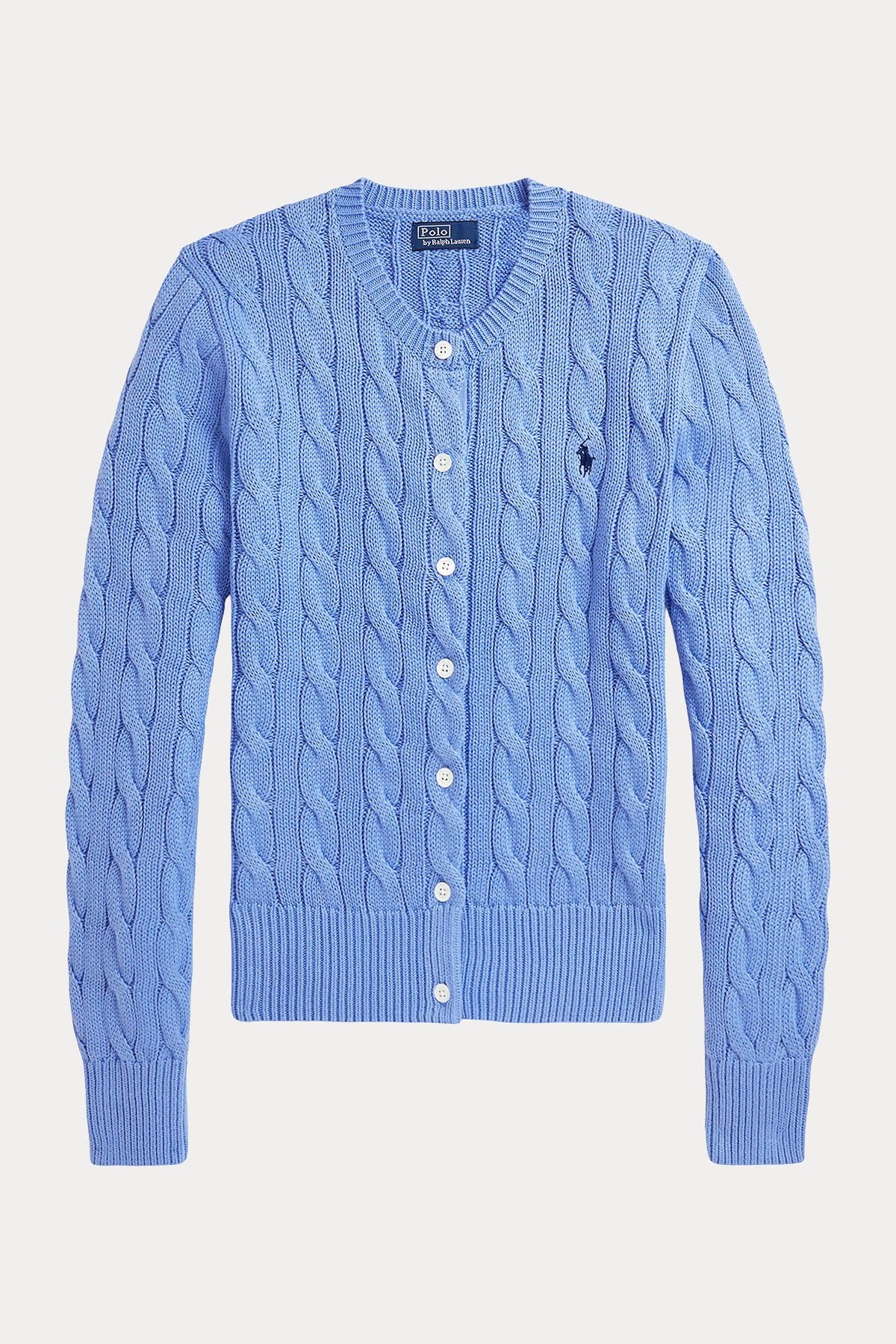 Polo Ralph Lauren Yuvarlak Yaka Saç Örgü Triko Ceket