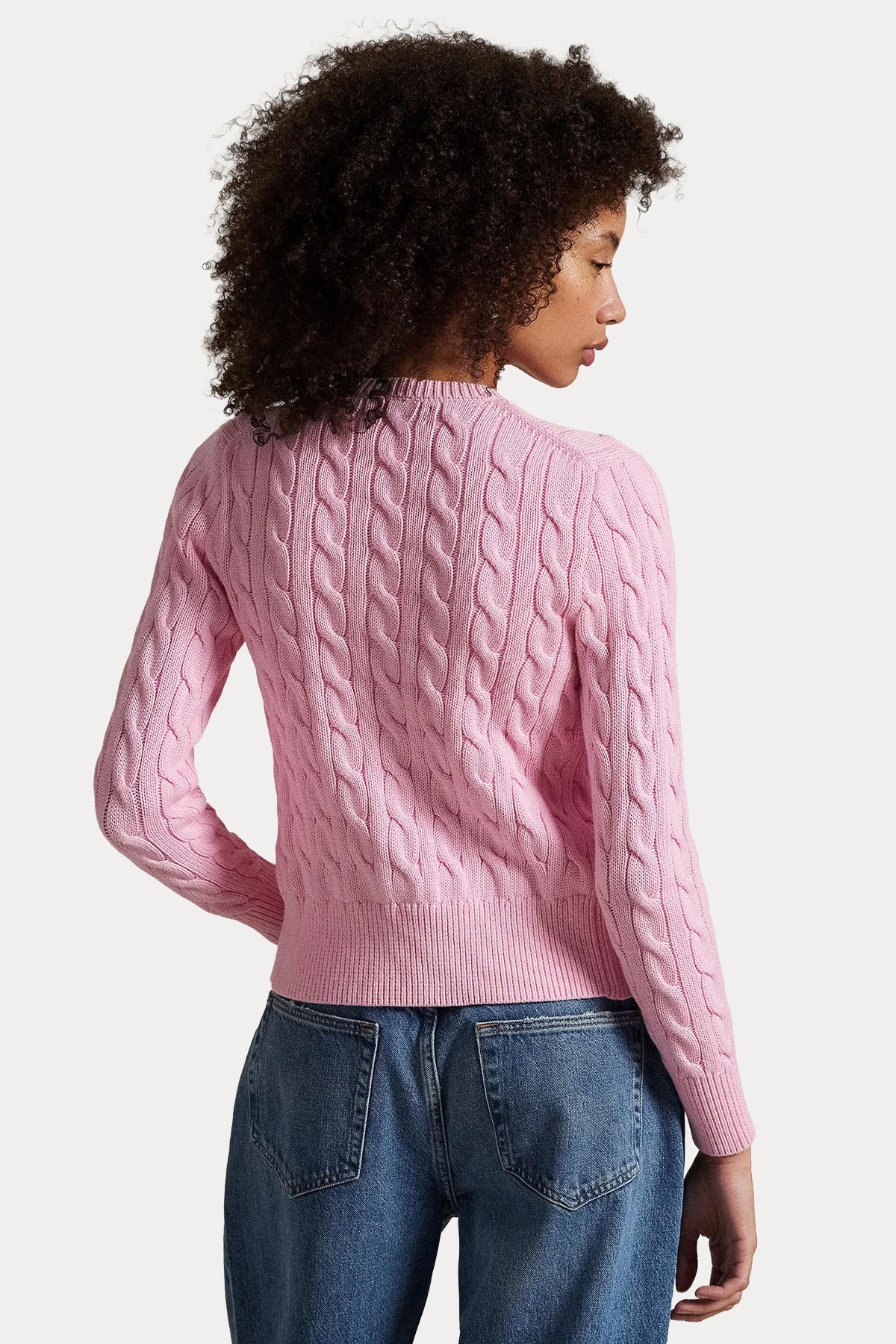 Polo Ralph Lauren Yuvarlak Yaka Saç Örgü Triko Ceket