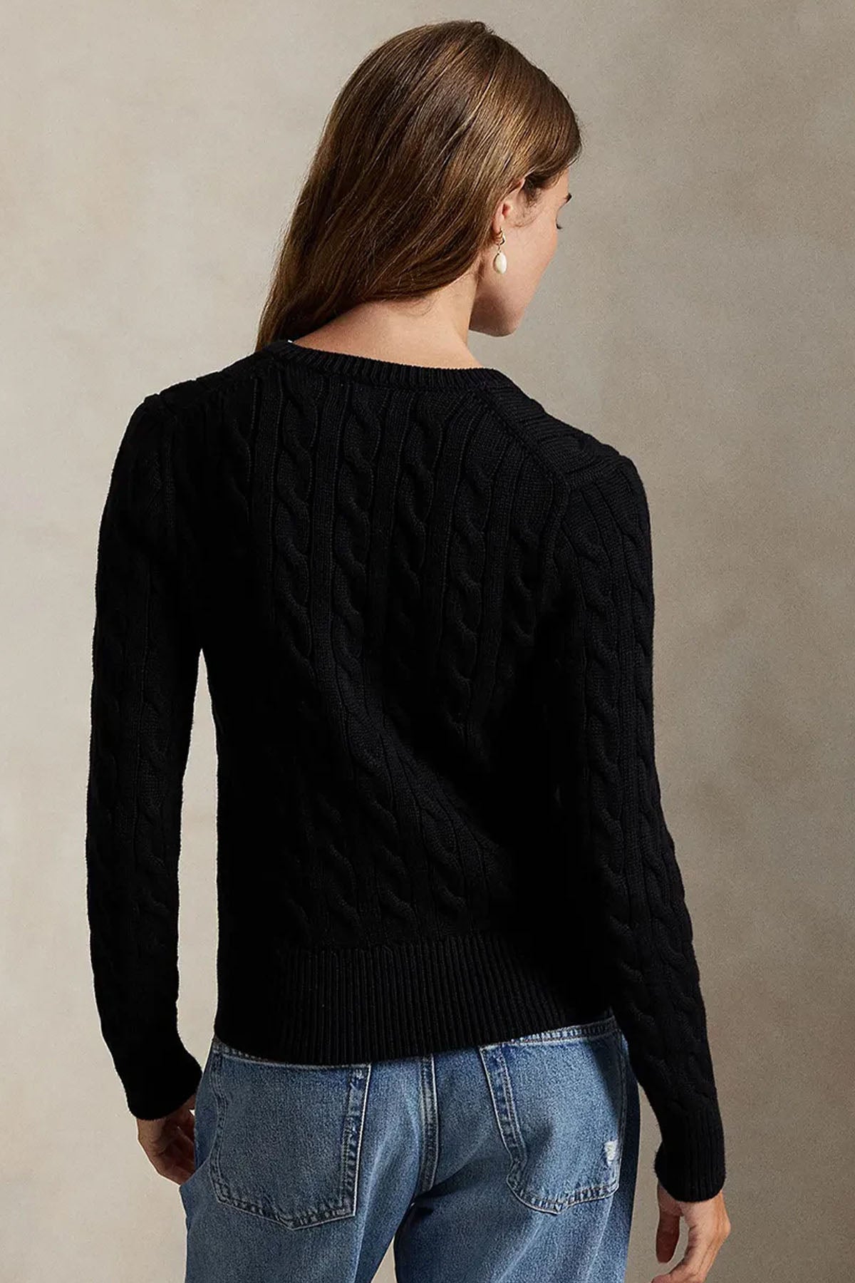 Polo Ralph Lauren Yuvarlak Yaka Saç Örgü Triko Ceket