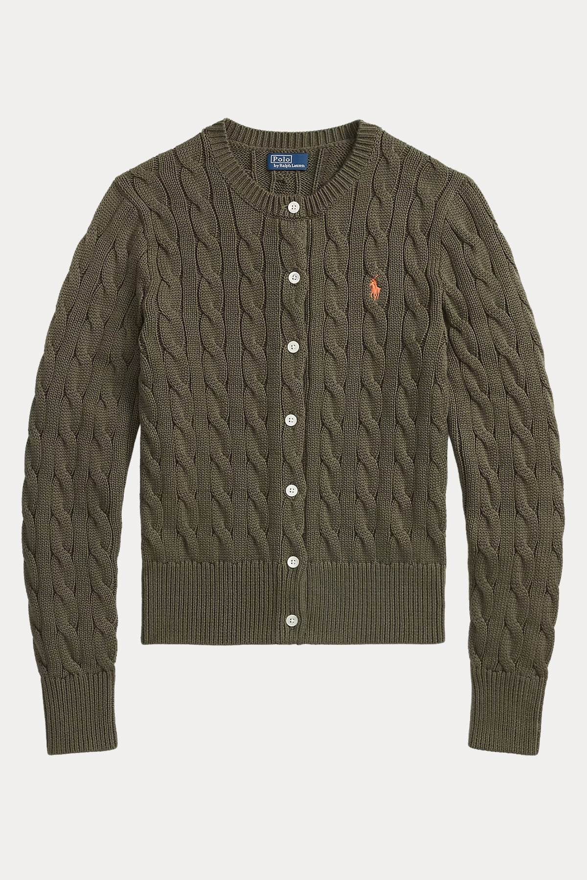 Polo Ralph Lauren Yuvarlak Yaka Saç Örgü Triko Ceket