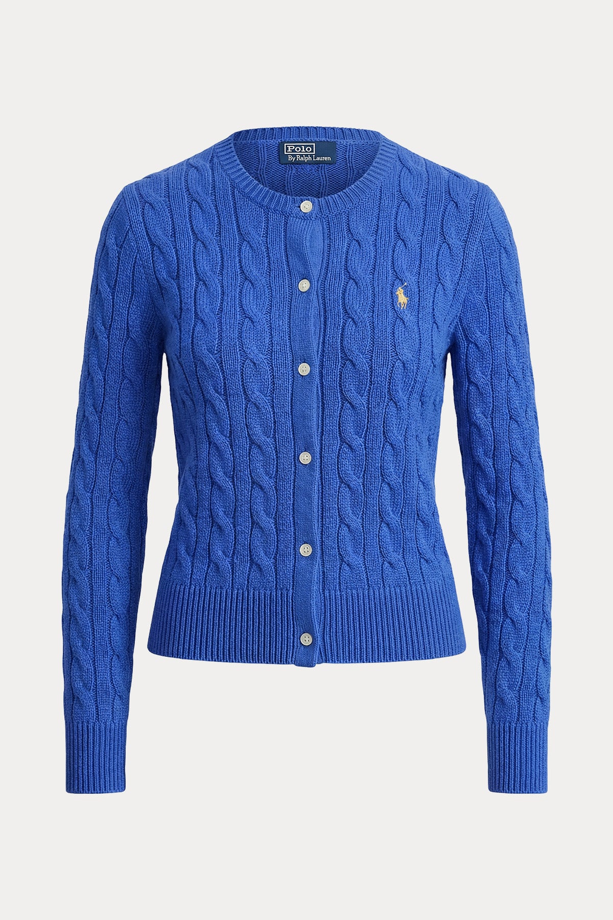 Polo Ralph Lauren Yuvarlak Yaka Saç Örgü Triko Ceket