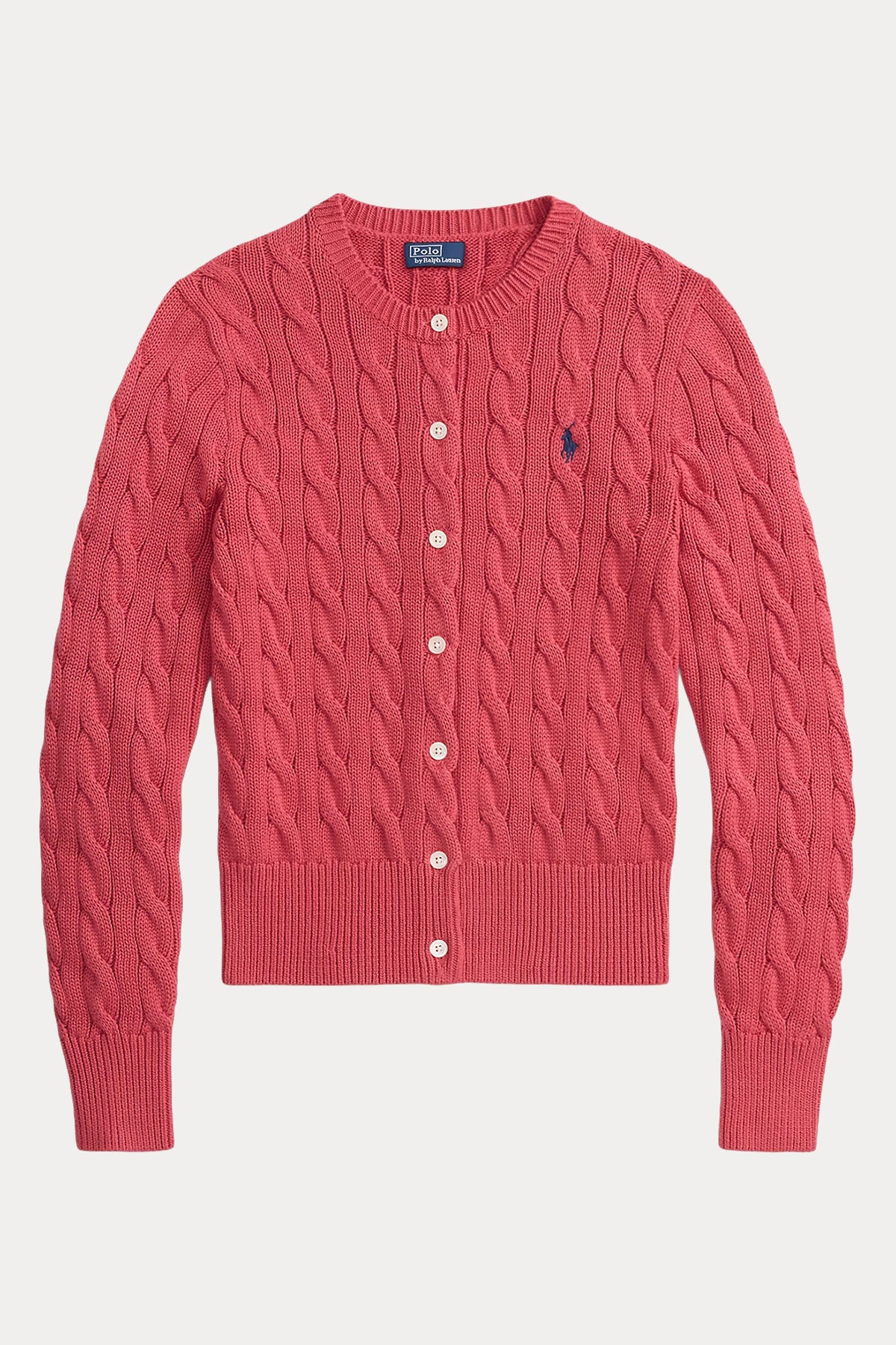 Polo Ralph Lauren Yuvarlak Yaka Saç Örgü Triko Ceket