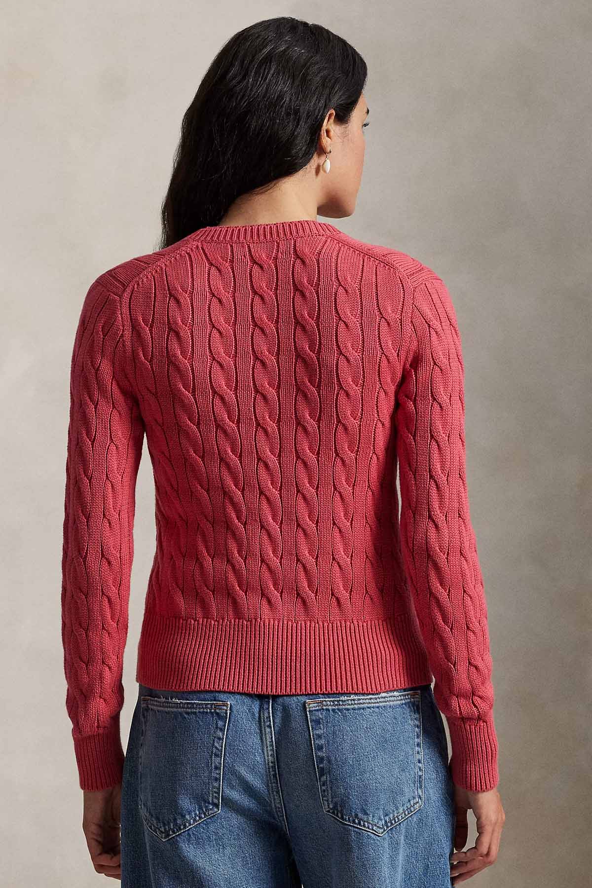 Polo Ralph Lauren Yuvarlak Yaka Saç Örgü Triko Ceket