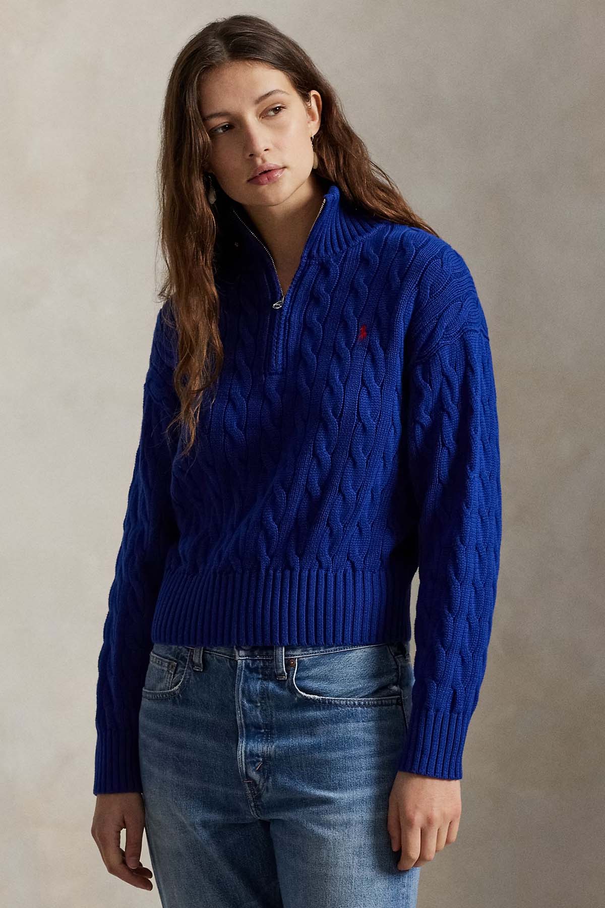 Polo Ralph Lauren Relaxed Fit Perkins Yaka Saç Örgü Triko