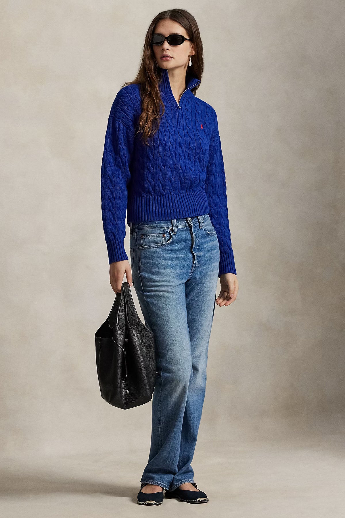 Polo Ralph Lauren Relaxed Fit Perkins Yaka Saç Örgü Triko