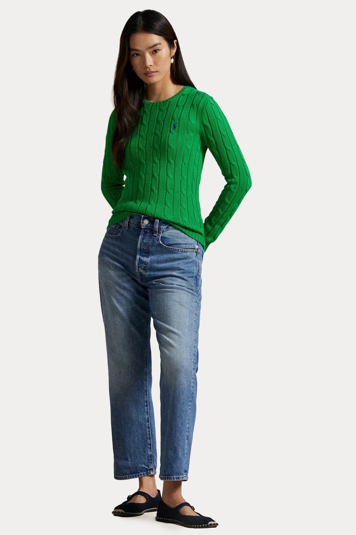 Polo Ralph Lauren Slim Fit Yuvarlak Yaka Saç Örgü Triko