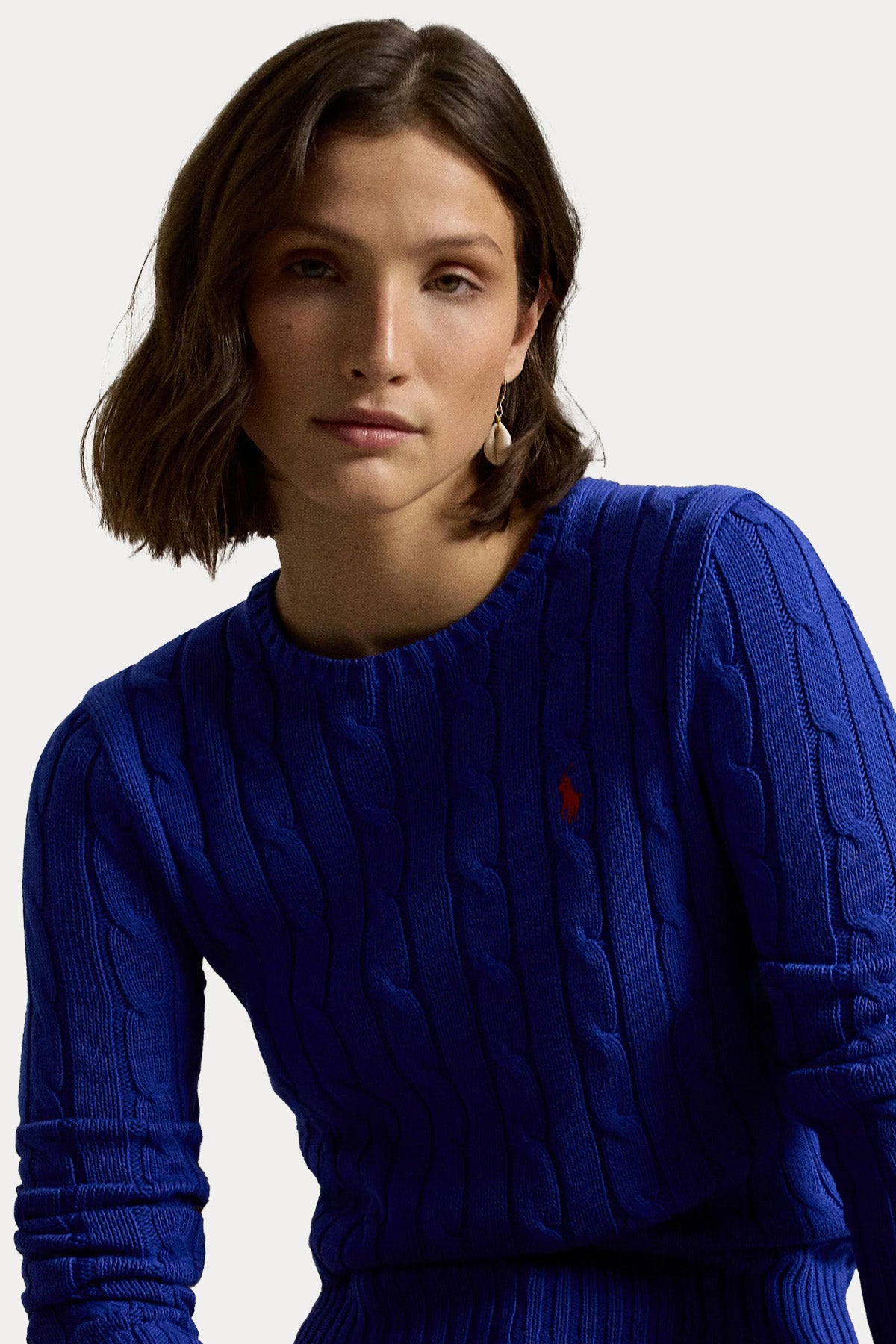 Polo Ralph Lauren Slim Fit Yuvarlak Yaka Saç Örgü Triko