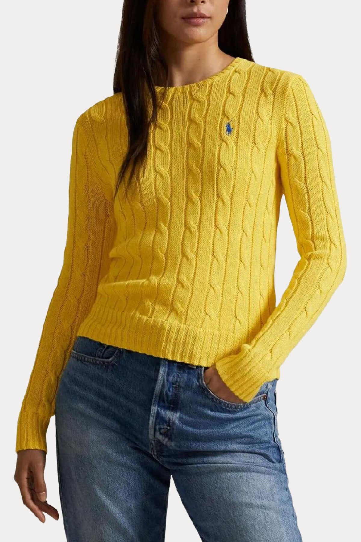 Polo Ralph Lauren Slim Fit Yuvarlak Yaka Saç Örgü Triko-Triko-Libas