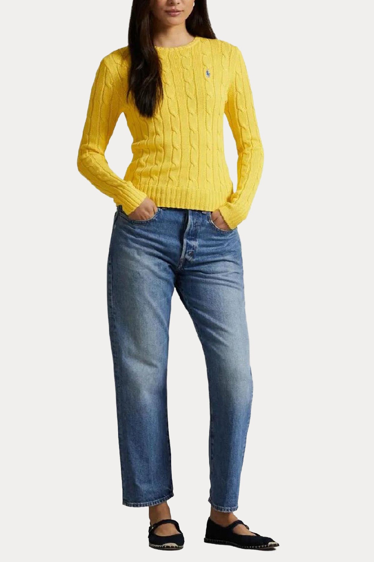 Polo Ralph Lauren Slim Fit Yuvarlak Yaka Saç Örgü Triko-Triko-Libas